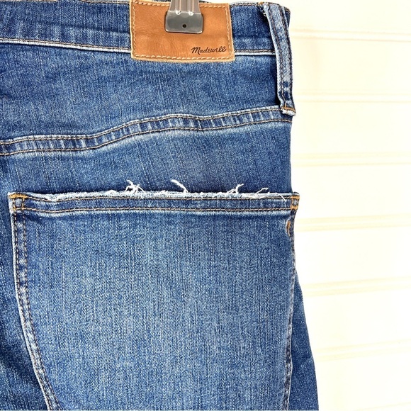 Madewell 10” High Rise Skinny Jeans Size 30 Button Fly Raw Hem Medium Wash Blue - Picture 8 of 14